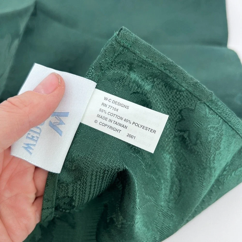 Wedgwood England Napkins Set of 6 Brighton Moon Green Floral Elegant Table Decor